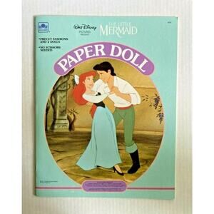 1991 Disney The Little Mermaid Paper Doll Book New
